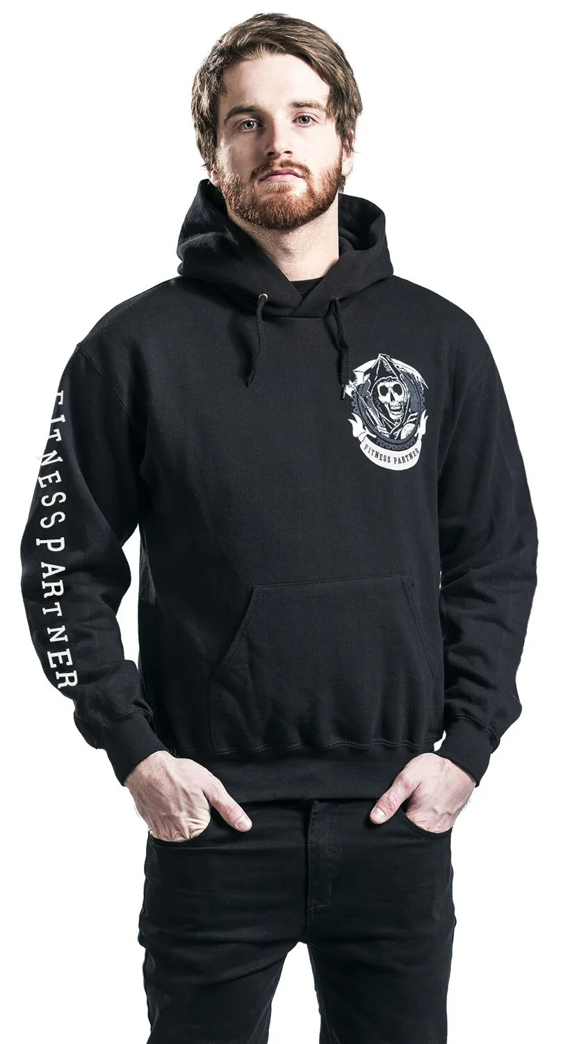 

Autumn European And American Tide Brand Horseshoe Letter Sleeve Printing Men And Women Trend Casual Hooded Pullover Sweater