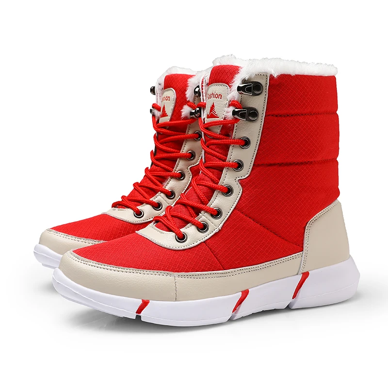 Высококачественные ботинки мужские кожаные красные на шнуровке модные