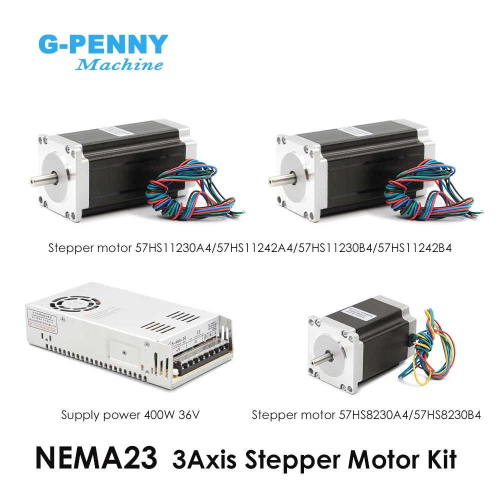 

Комплект 3-осевого двигателя ЧПУ Nema23 2 & 57*112 1 & 57*85 шаговый двигатель 1 шт. контроллер MKS/DB25 1 шт. источник питания 400W36V