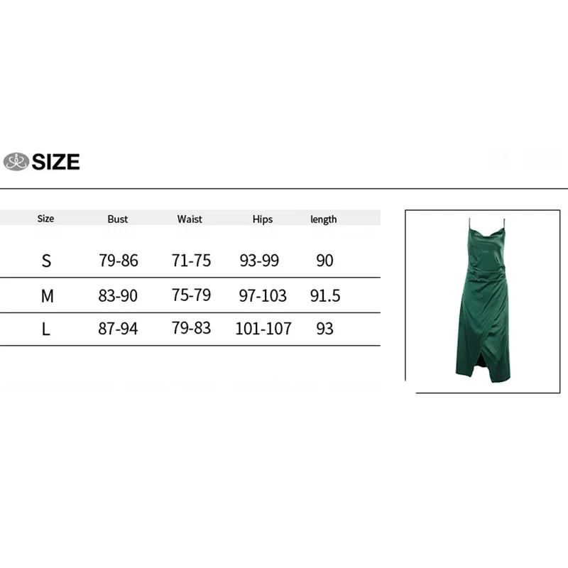 

European and American style women's sling dress women temperament satin self-cultivation folds split mid-length skirt