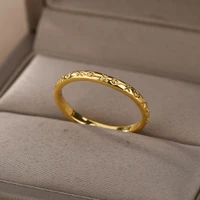 simple rings for women men gold silver color stainless steel male female engagement wedding ring jewelry