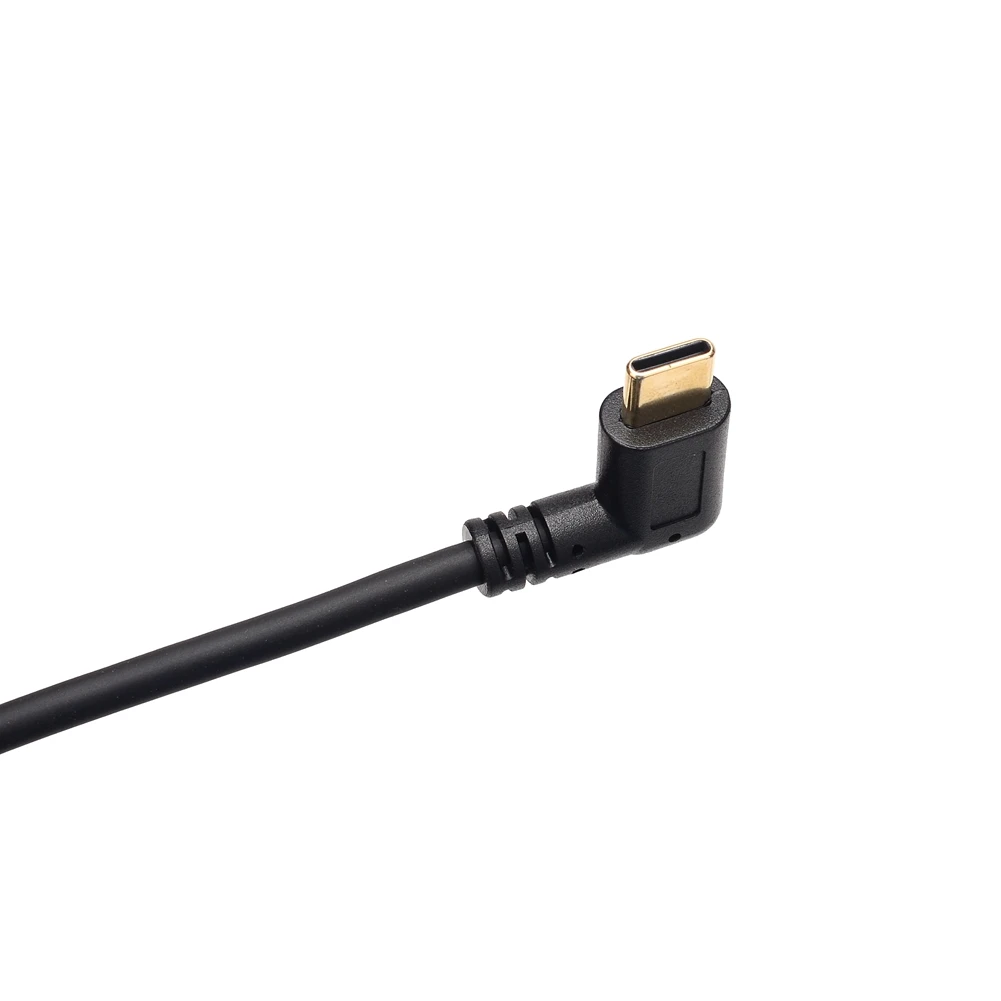 Короткий зарядный кабель USB Type-C длиной 25 см с углом 90 градусов C Micro для быстрой