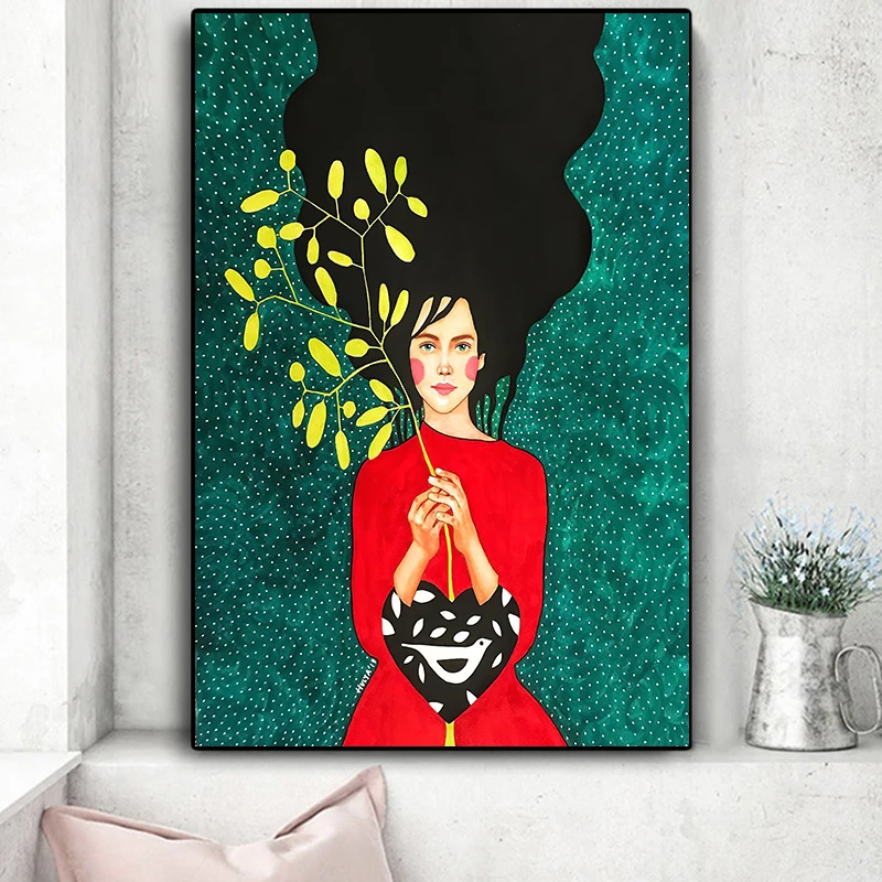 

Абстрактная картина на холсте с девушкой