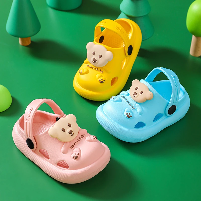 

Shoes For Toddlers Baby Shoes Cute Bear Children's Sandals Casual Shoes Boy Baby Slipper Non-slip Shoes Boy and Girl Slippers