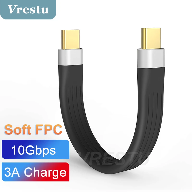 

USB 3.1 Gen2 Type C Cable 10Gbps USB-C Data Soft Premium FPC Kabel for Macbook Pro 3A FCP QC3.0 USB-C Fast Charging Charge Wire
