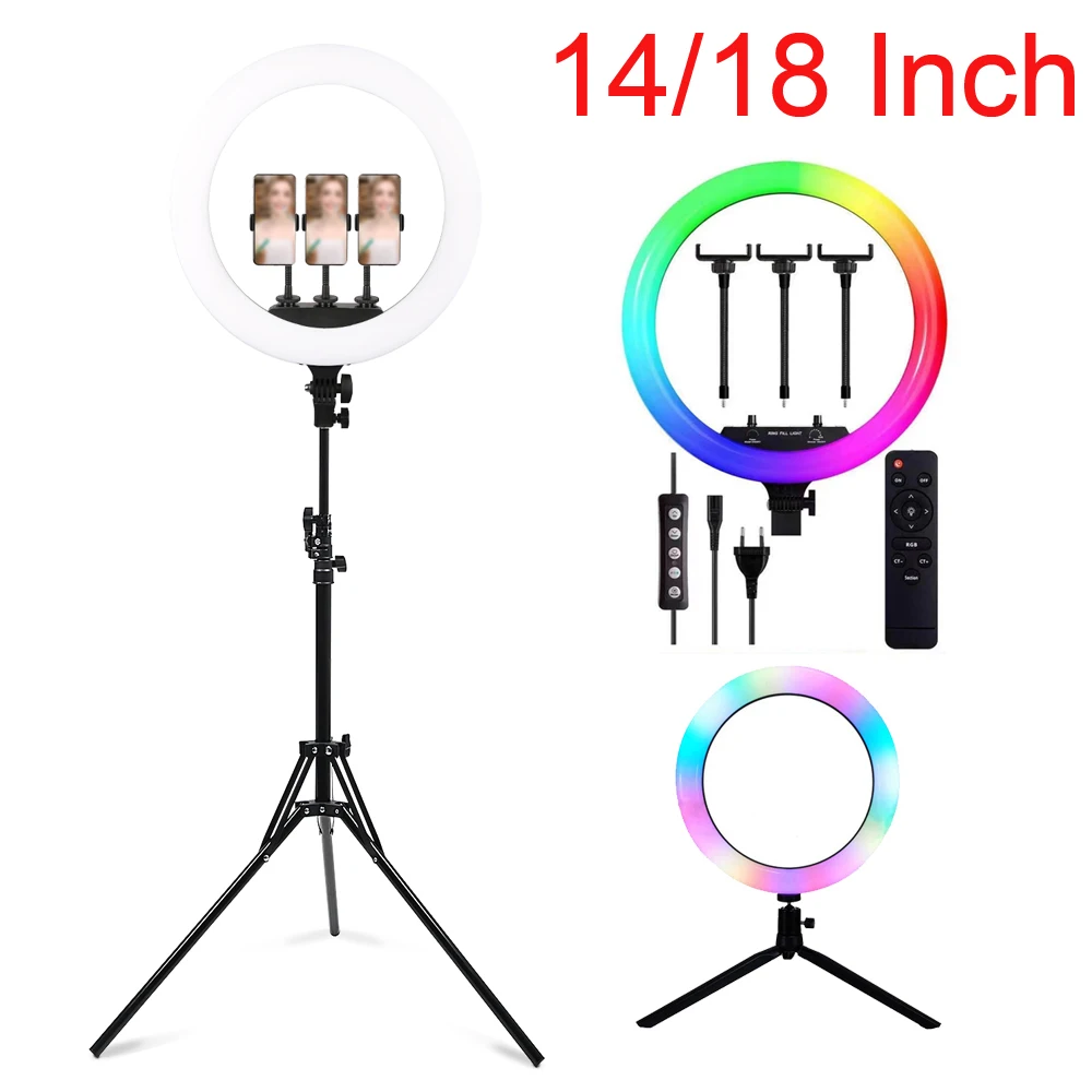 Светодиодный кольцевой светильник для фотостудии бесступенчатый свет селфи с