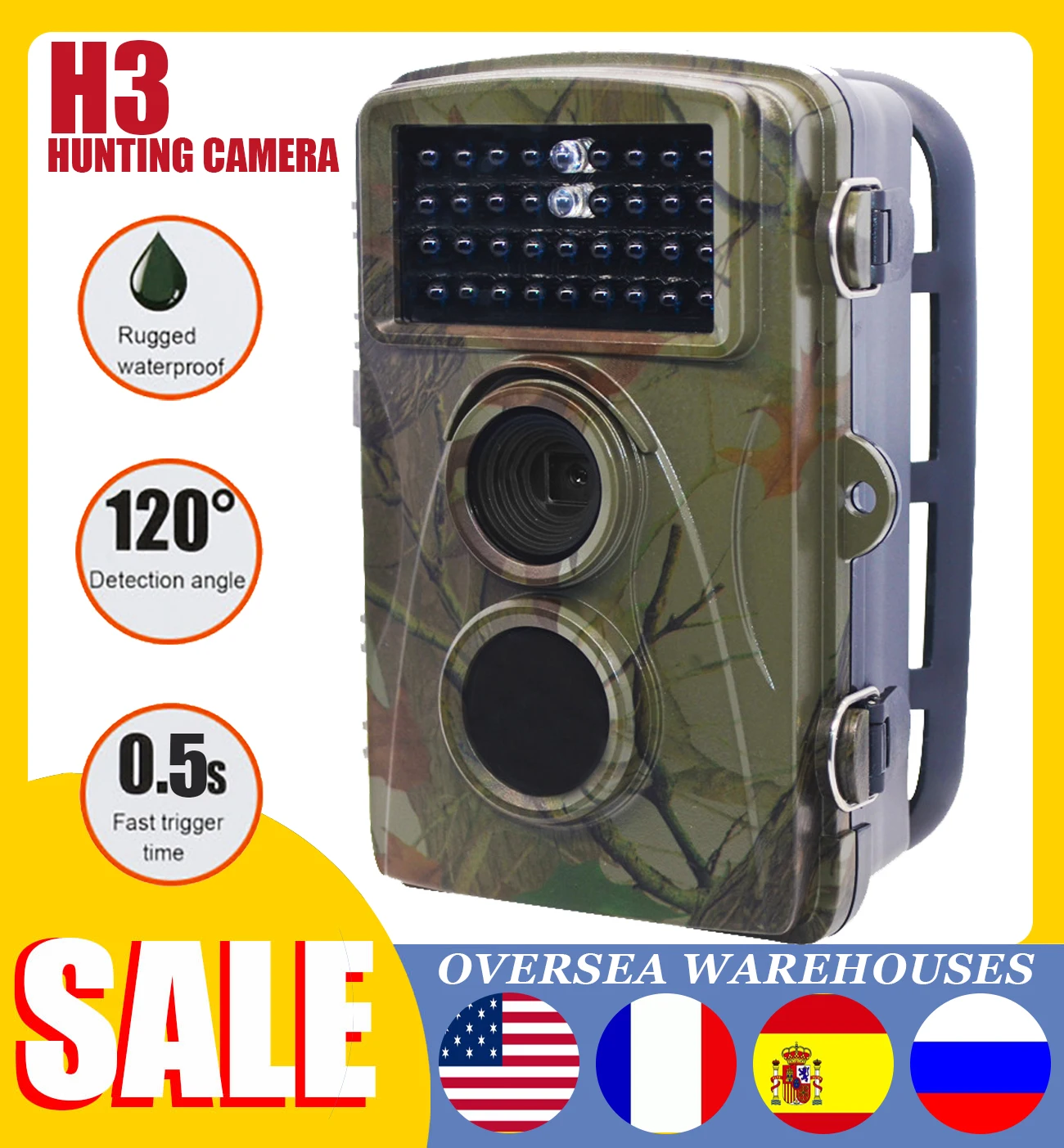 

Охотничья фотоловушка H3 с 8 месяцами в режиме ожидания, водонепроницаемая, для охоты и домашней безопасности