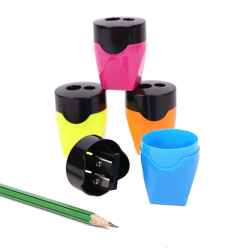 1 шт. милые точилки для карандашей с двойными отверстиями много толстых стержней