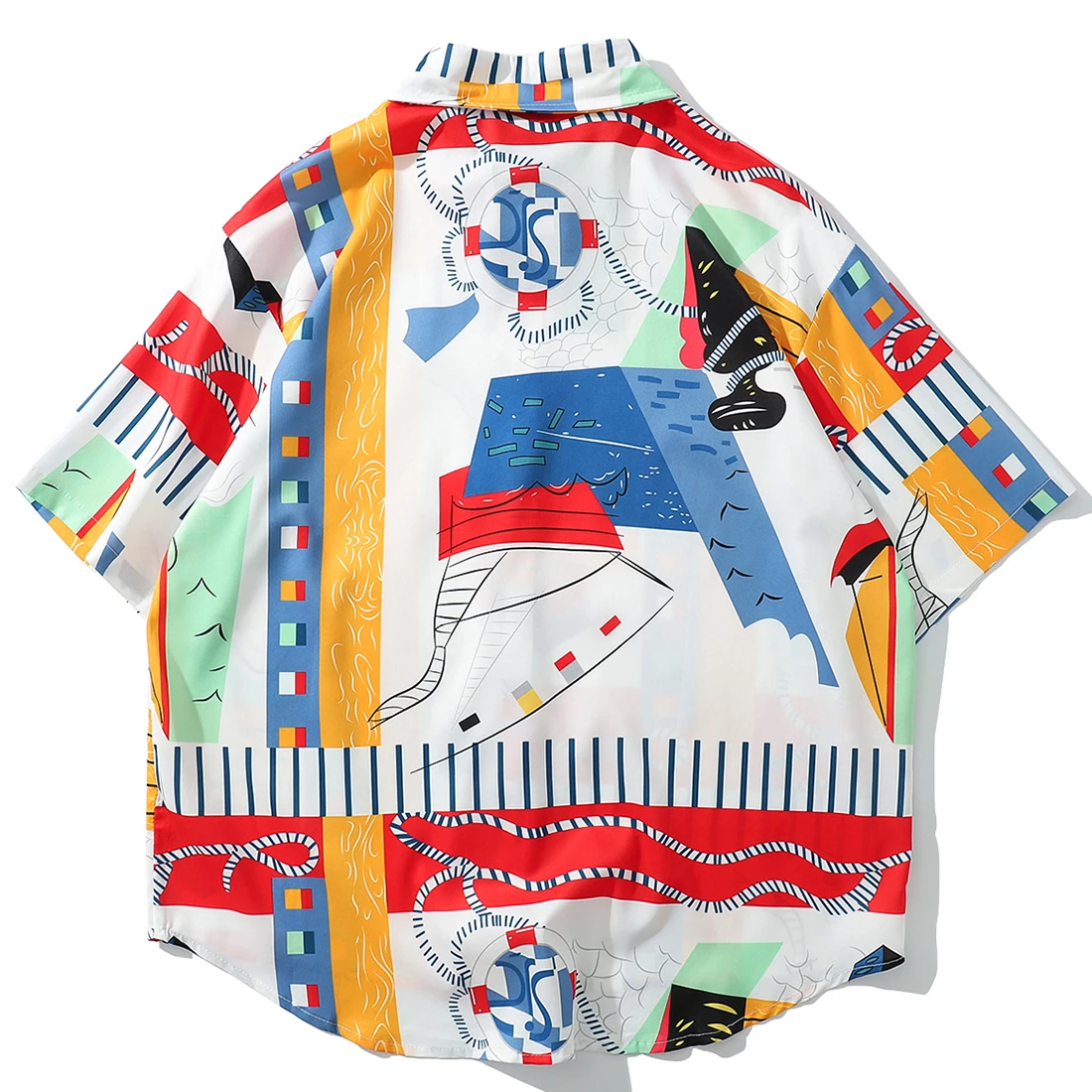 LACIBLE Цвет печать Гавайские пляжные футболки для мужчин одежда улицы Одежда