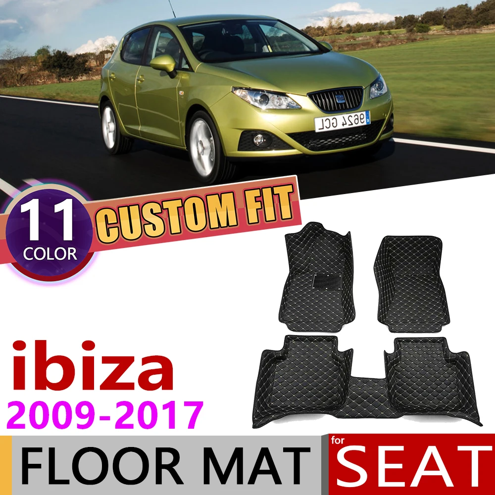 Пользовательские автомобильные кожаные Коврики для сиденья ibiza MK4 6J 6P 5 мест 2007 ~