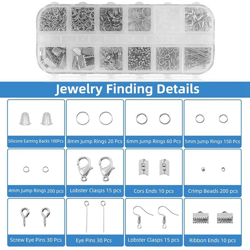 

Winding Jewelry Making Supplies Kit,Jewelry Accessories with Zipper Storage Box,Used for Jewelry DIY Manual and Repair