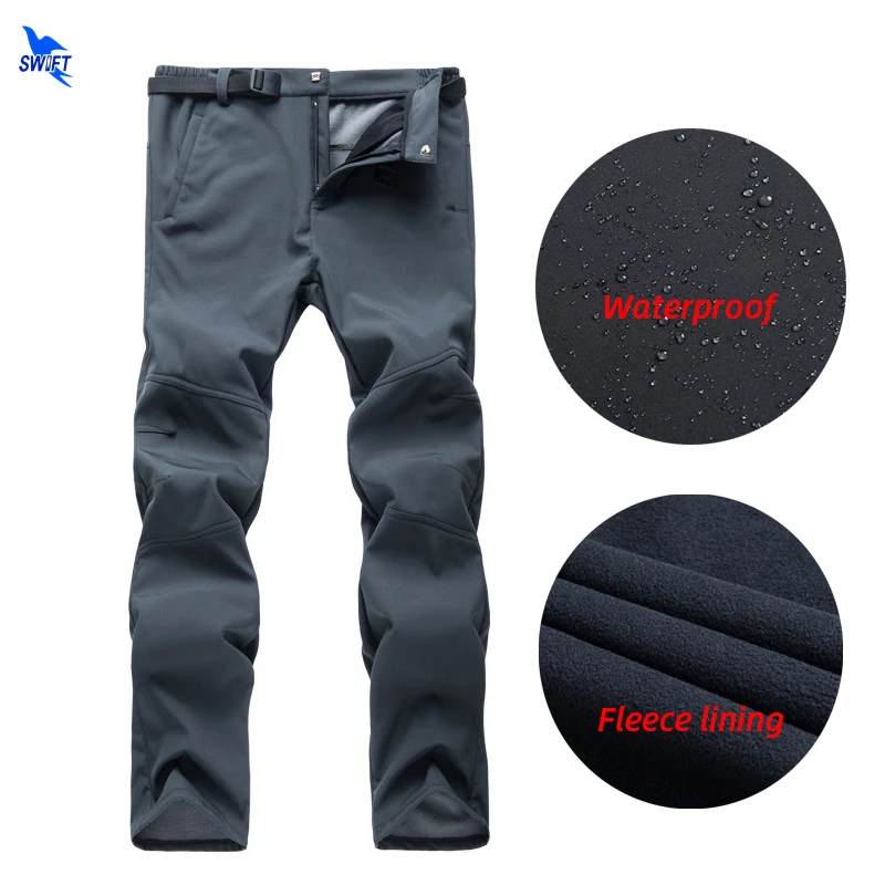 

Флисовые Походные штаны для мужчин и женщин, уличные брюки из флиса, водонепроницаемые, ветрозащитные, для рыбалки, походов, лыж, одежда на о...