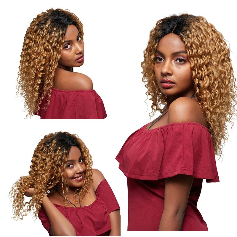 Завидую 27 короткий глубокая волна Синтетические волосы на кружеве парик их