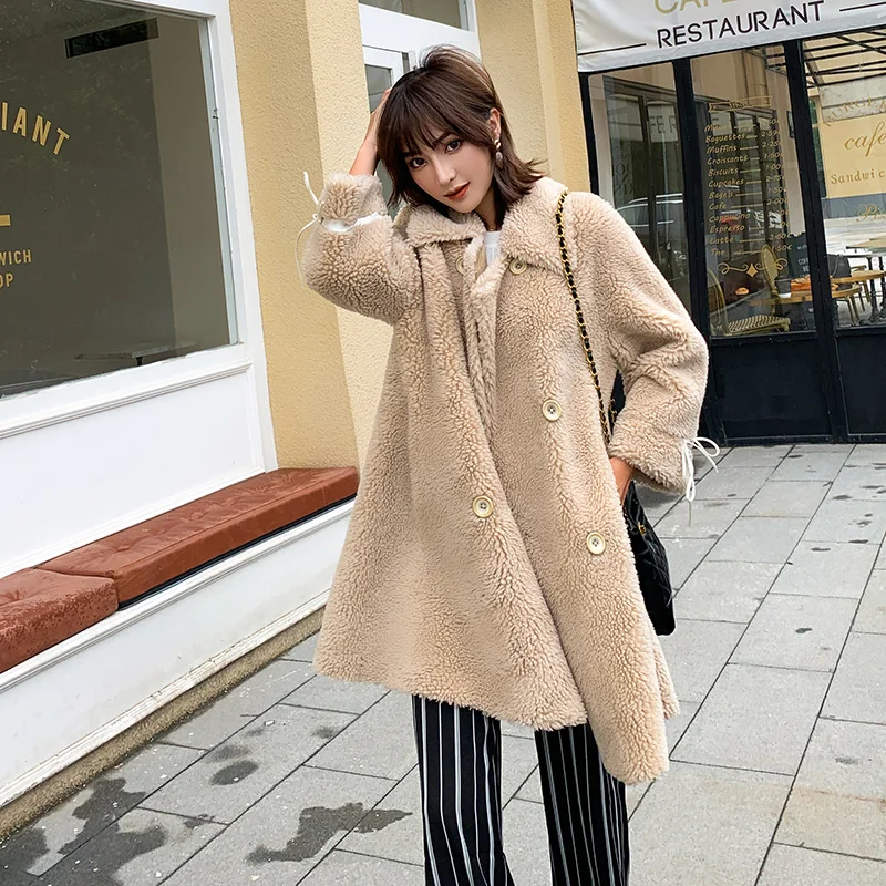 Beige YYY1971 Свободные топы, длинная меховая плюшевая куртка, роскошные женские топы, женская одежда, меховая парка, плюшевое пальто, длинное женское мохнатое пальто из искусственного меха - Цвет: Beige YYY1971
