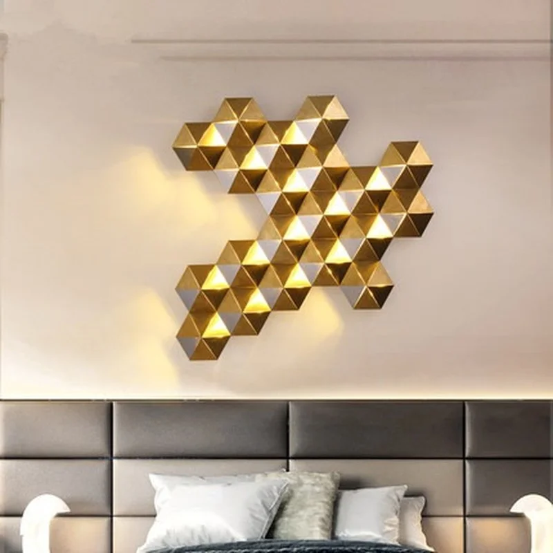 Роскошные сотовые гнезда дизайн золотой блеск светодиодная настенная лампа