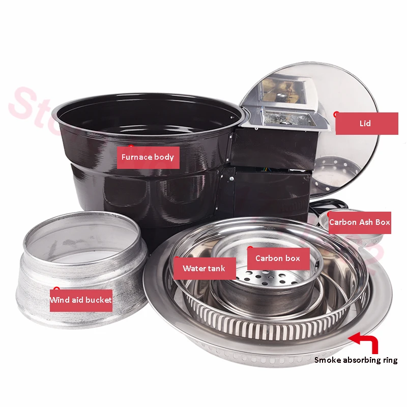 korean smokeless barbecue grill commercial barbecue roast cooker bbq grills round grilling pan for bbq shop free global shipping