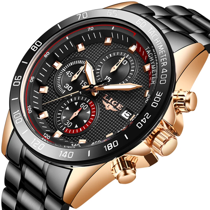 Relojes LIGE мужские часы Топ бренд класса люкс военные спортивные Кварцевые