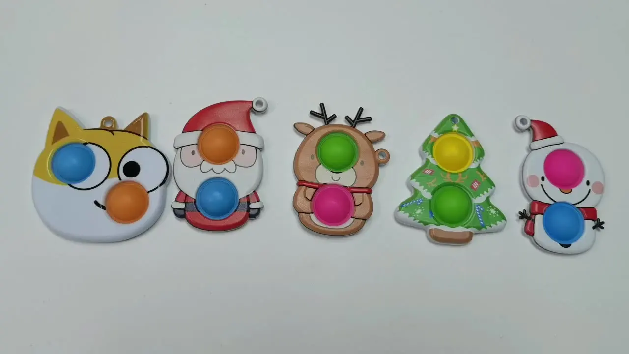 

Christmas Tree Simple Dimple Anxiety Relief Stress Reliever Push Pop Up Fidget Toy, Mini Popping Fidget toy Push Bubble It