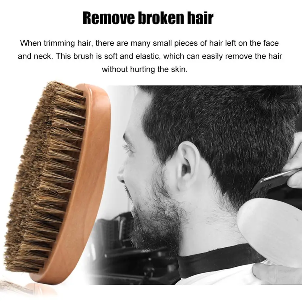 Высокое качество натуральная щетина кабана щетка для бороды мужчин бамбуковый