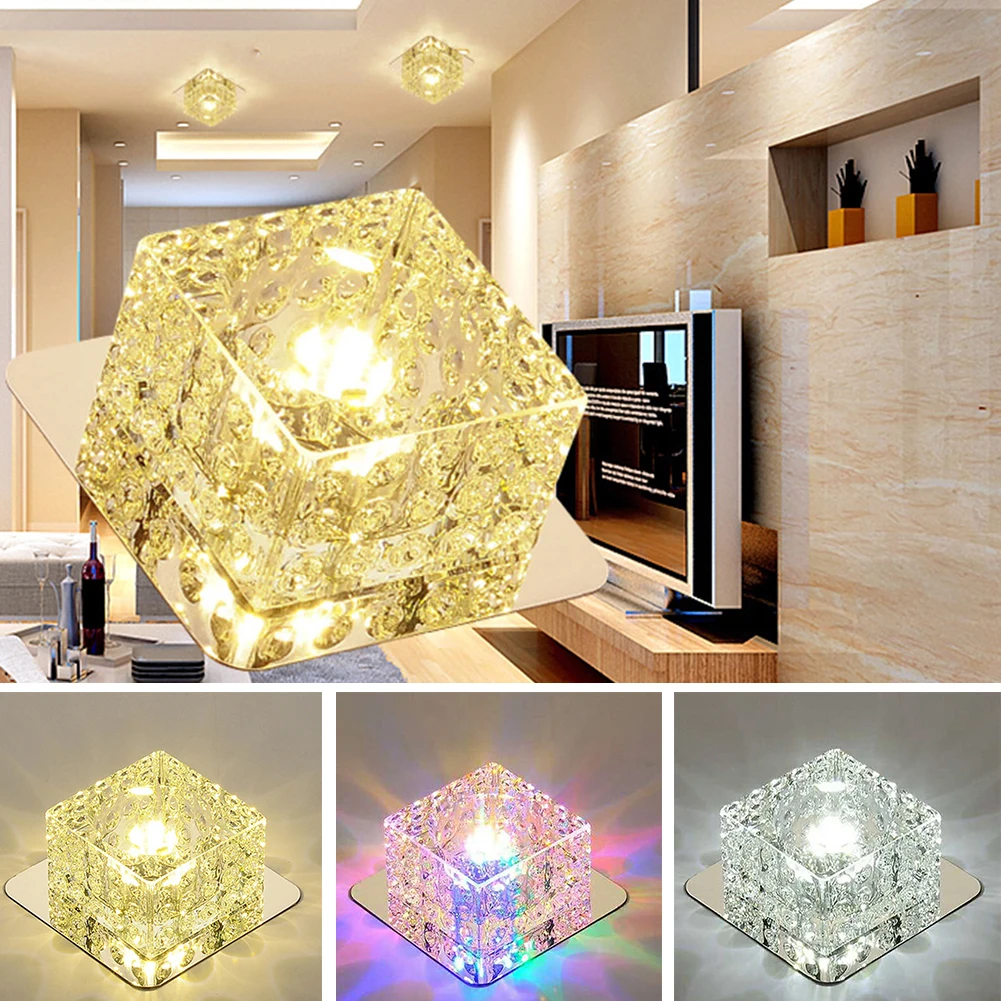 Стразы 3 Вт светодиодная лампа для домашнего прохода декоративная потолочная