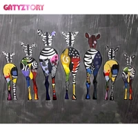 gatyztory paint by numbers kits diy animals oil painting by numbers on canvas deer frameless digital handpaint home decor