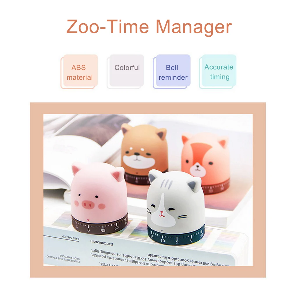 

Cartoon Kitchen Timer for Cooking Tools Student Household Reminder Alarm Clock 60 Minutes Creative Time Manager Stopwatch