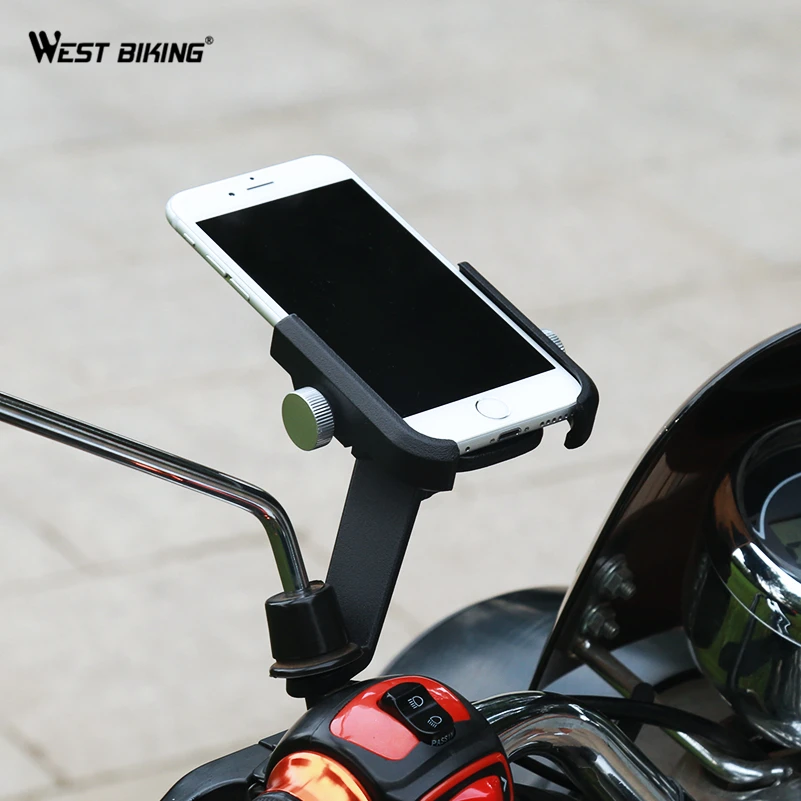 

WEST BIKING Bicycle Mobile Phone Holder 4-6.8" Non-slip Durable Rotation Mount Bracket Aluminum Alloy MTB Road Bike Phone Holder