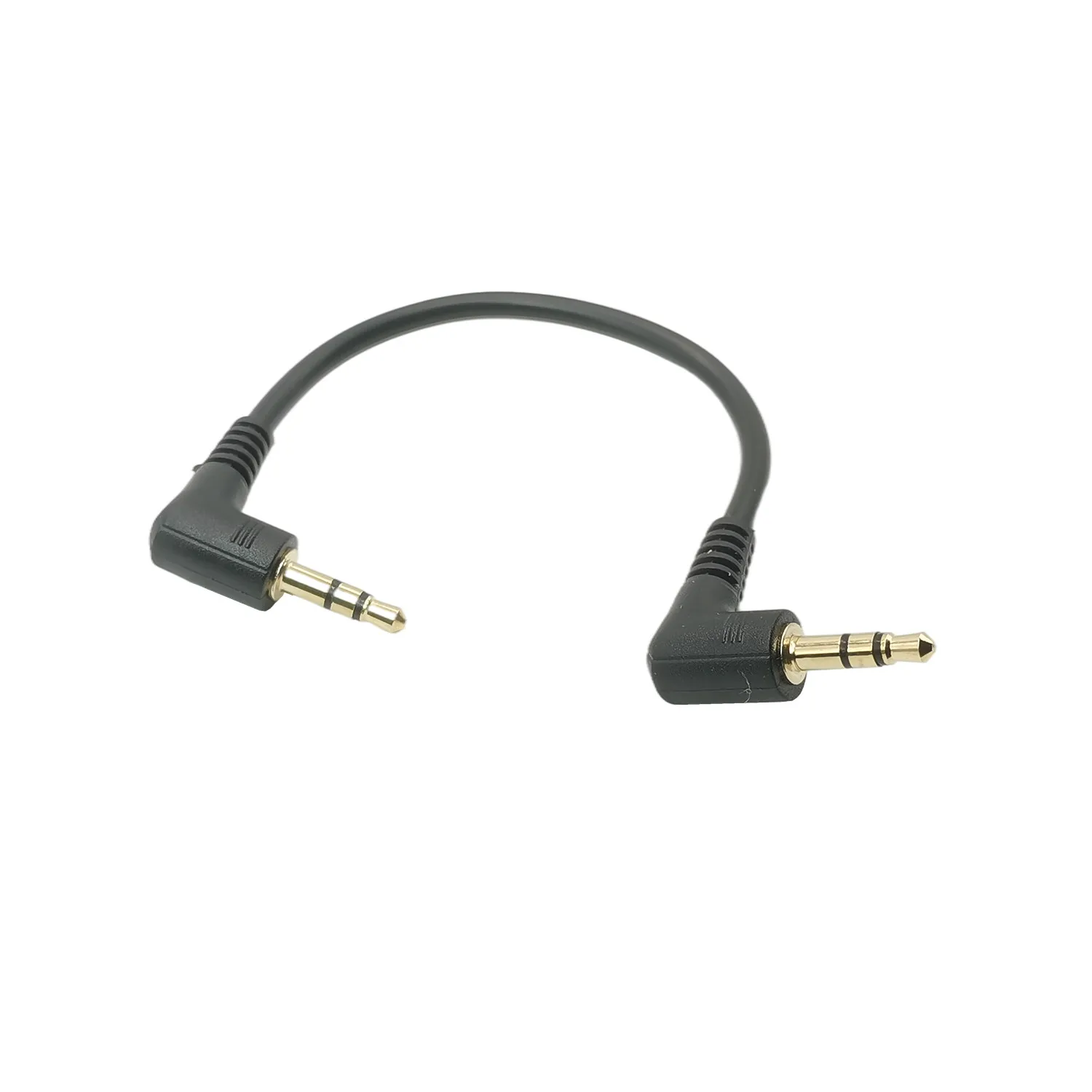 10cm 90 Degree Right Angle 3 pole 3.5mm Aux Audio Flat Cable Cord Male to Male for phone car aux Speaker