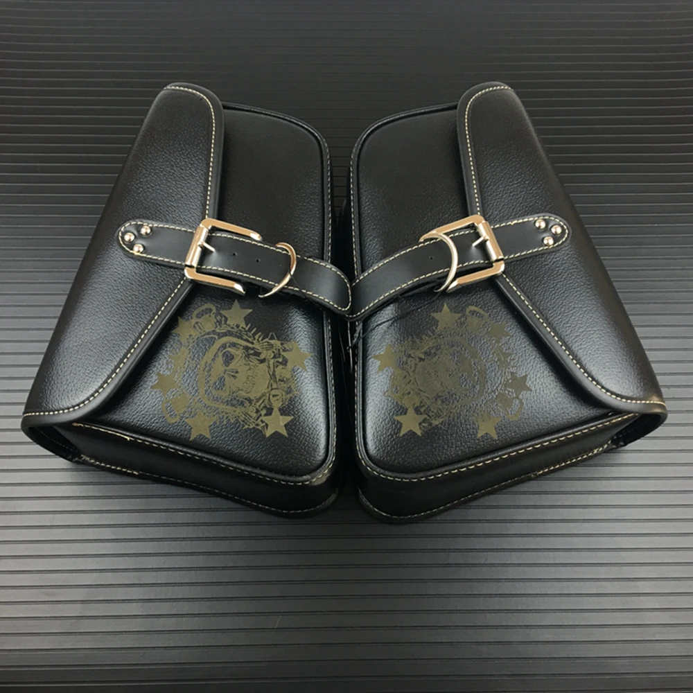 Универсальная мотоциклетная седельная сумка из искусственной кожи черная для