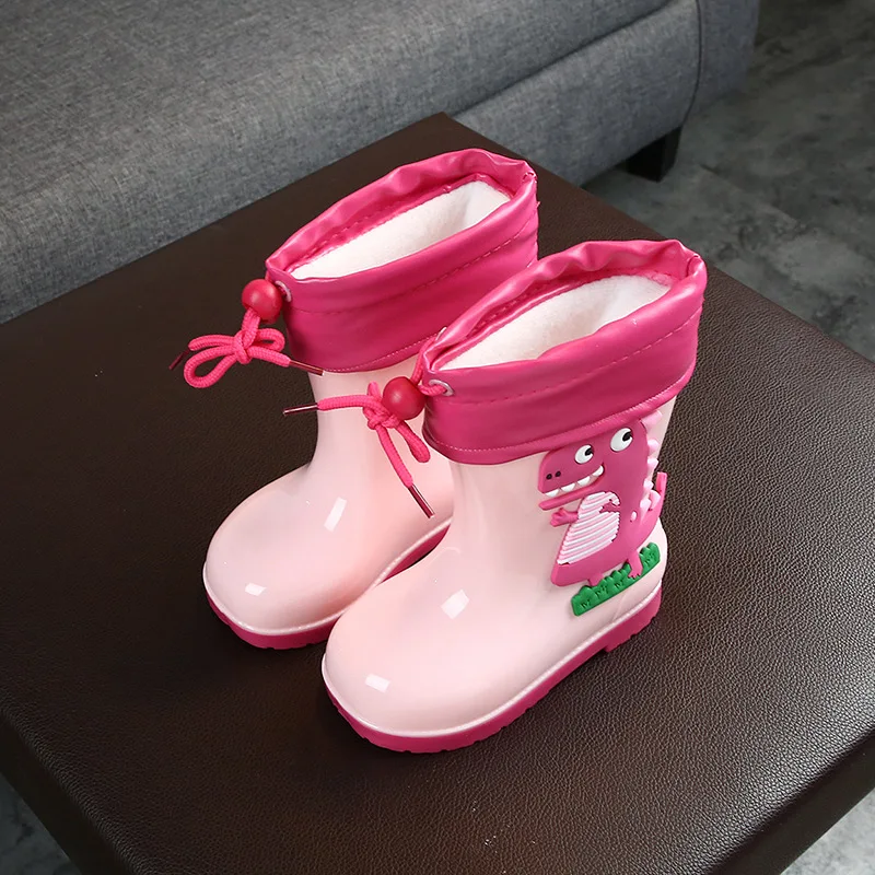 Новые резиновые сапоги детские ботинки для девочек и мальчиков с динозавром