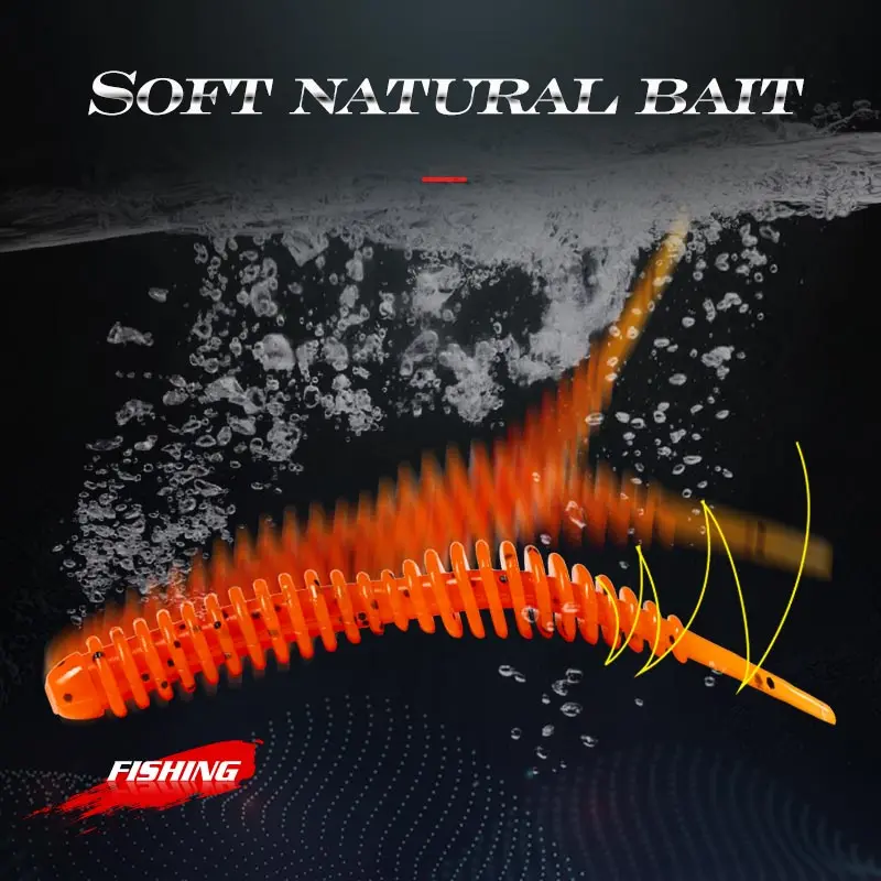 HuntHouse fishing Small spiral tail soft lure silicone shad wobbler swimming bait LW237 110mm/5.6g 5PCS jig head bass pike Pesca