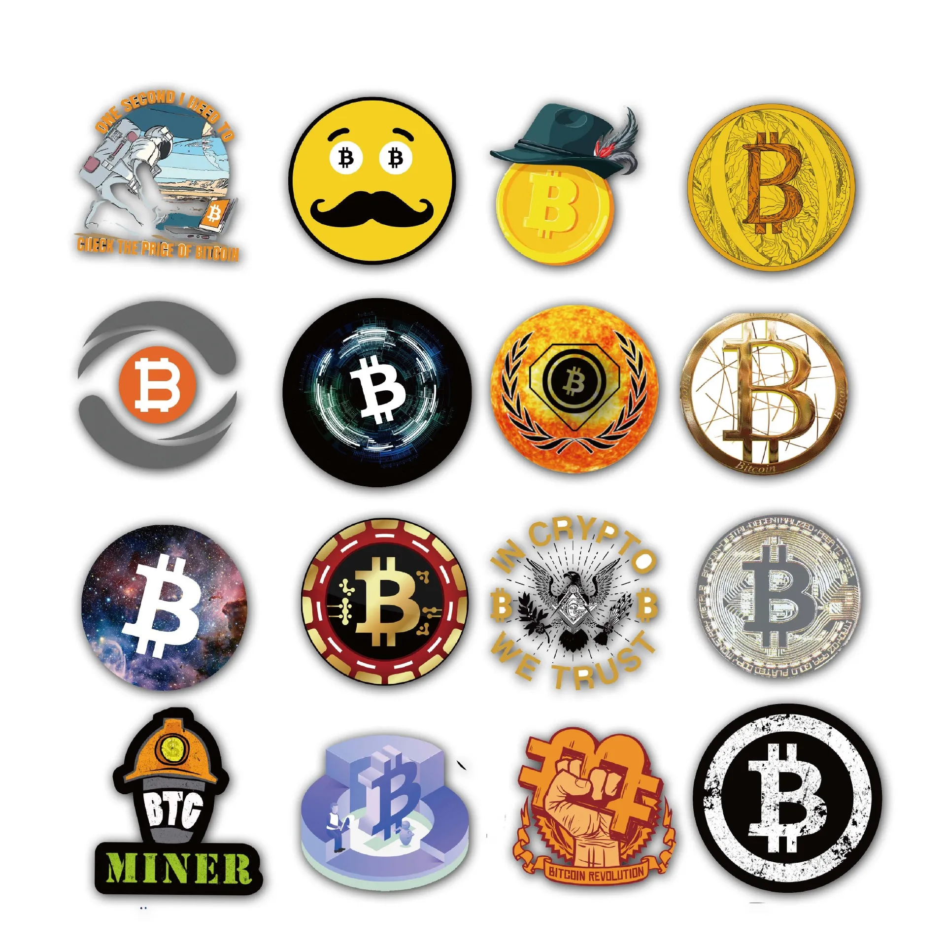

50PCS Bitcoin Waterproof Decal Stickers Pack For On The Laptop Fridge Phone Skateboard Travel Suitcase Sticker YH197