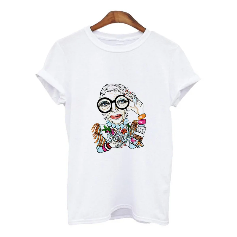 

Summer Women's T-shirt Iris Apfel Harajuku Graphic Print T-shirt Fashion Casual Short Sleeve Street Wear Female