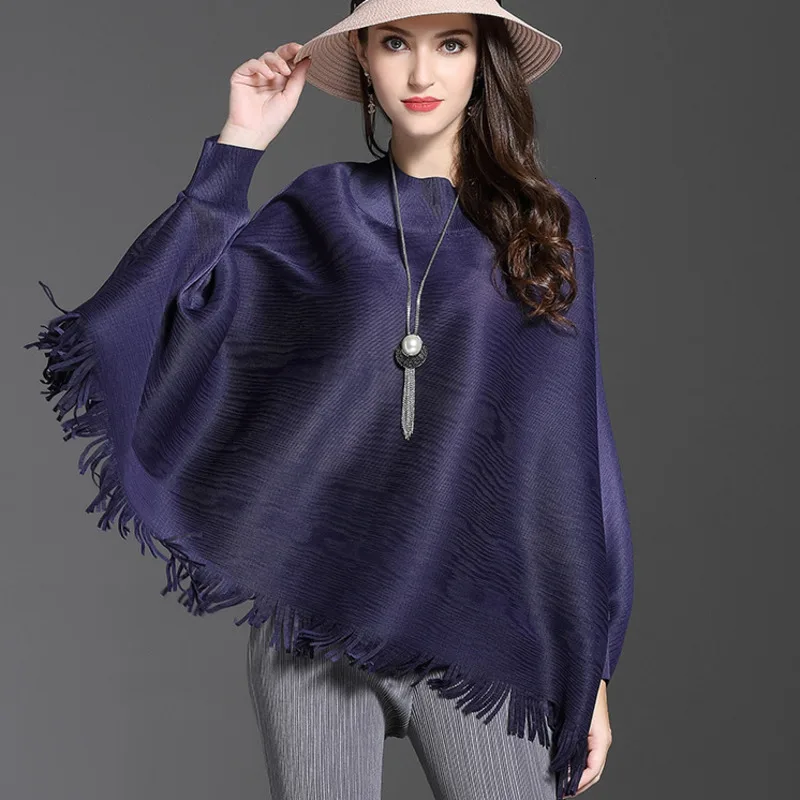 LANMREM 2020 новый модный плиссированный Свободный плащ с бахромой большого размера