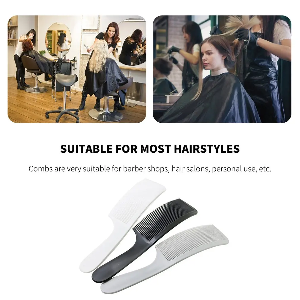 

3pcs S-shaped Large Flat Comb Curved Barber Men's Flat Top Hairdresser Plastic Salon Hairdressing Tools