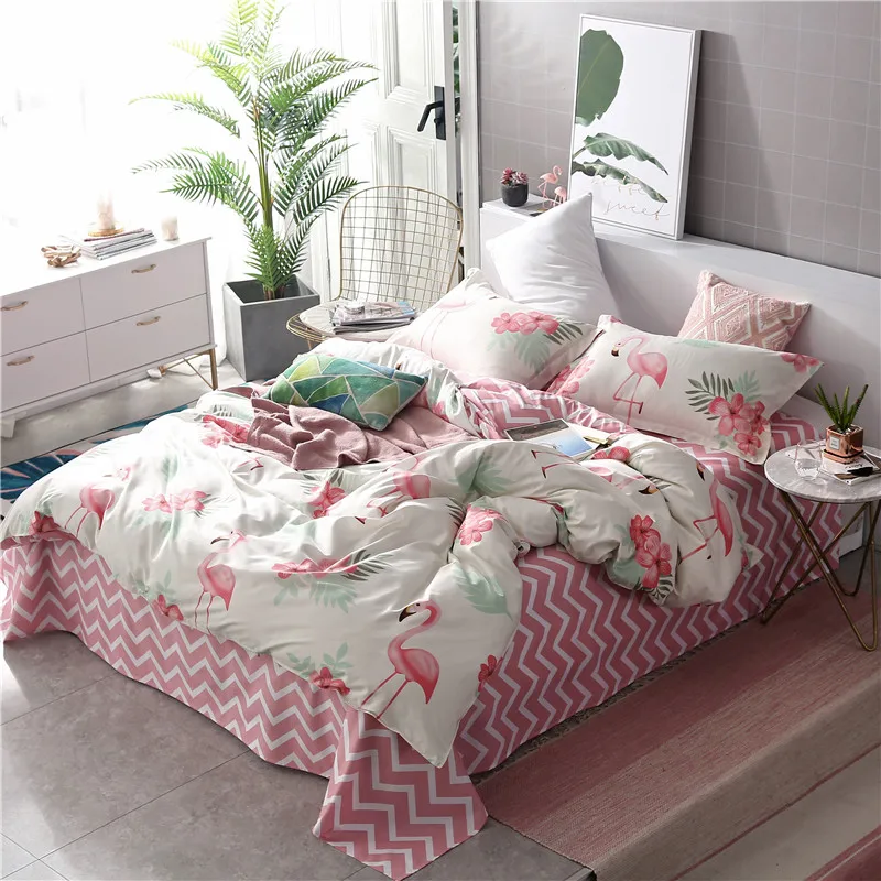 Комплект постельного белья с принтом в виде фламинго | Дом и сад