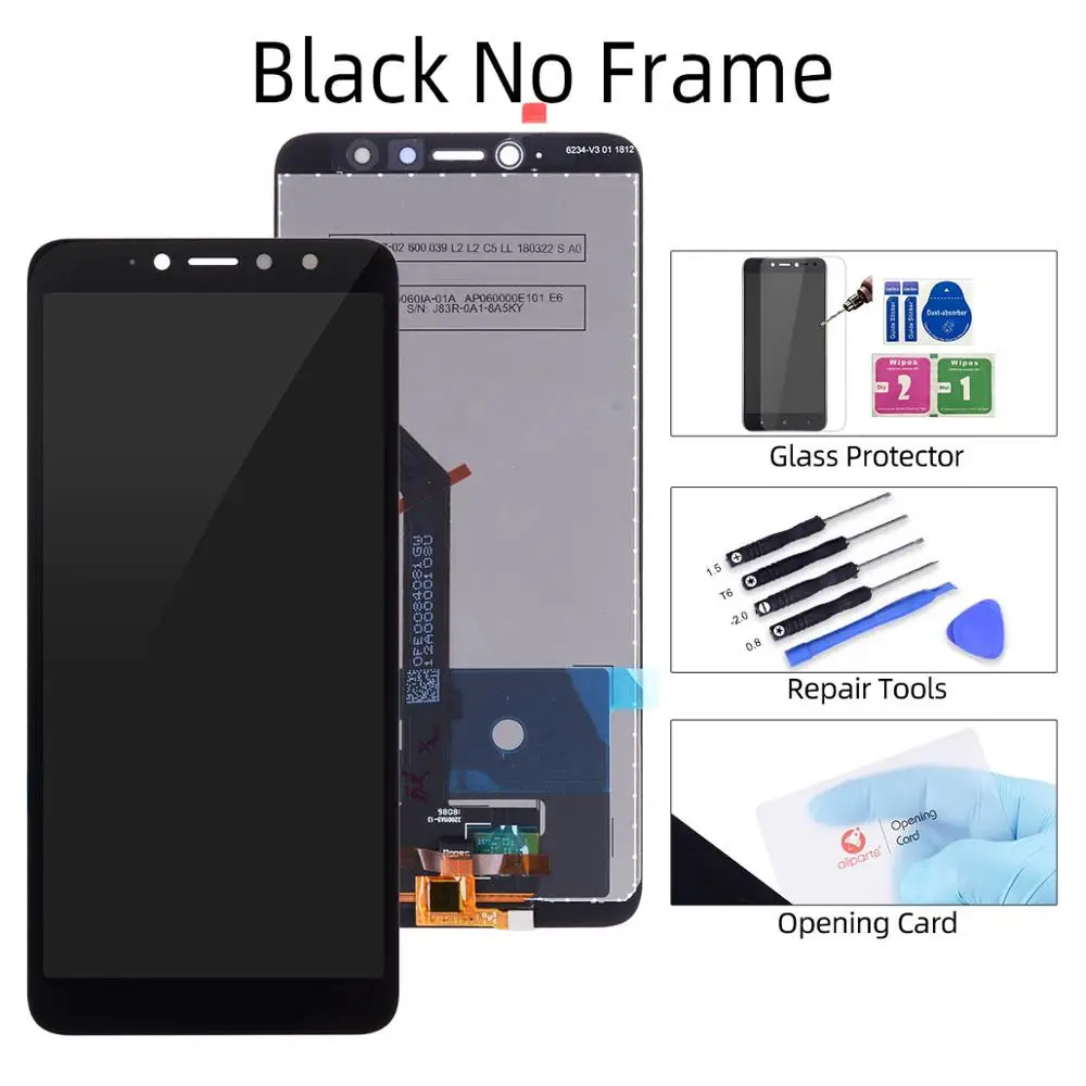 No Frame Black Дисплей для Xiaomi Redmi S2 LCD в сборе с тачскрином на рамке 5.99'' черный белый - Цвет: No Frame Black