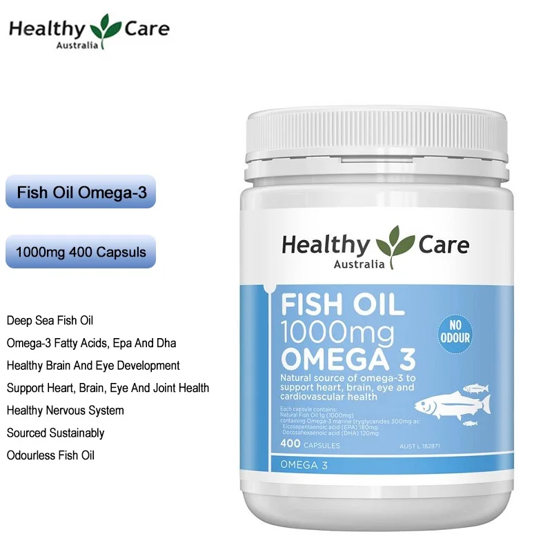 

Healthy Care Omega 3 Deep Sea Fish Oil 1000mg 400 Capsules Fatty Acid EPA DHA Healthy Brain Eye Brain Joint Nervous Development