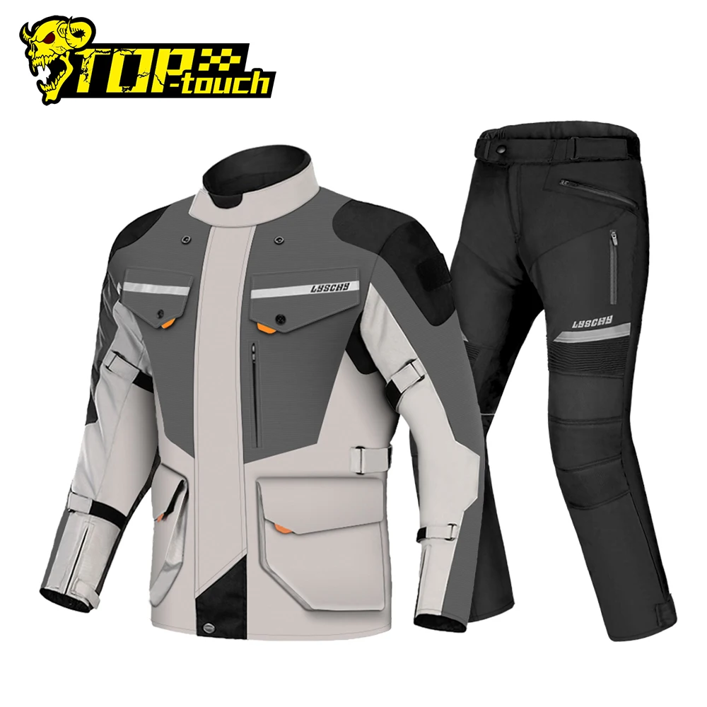LYSCHY мотоциклетная куртка + штаны костюм водонепроницаемая зимняя мужская для