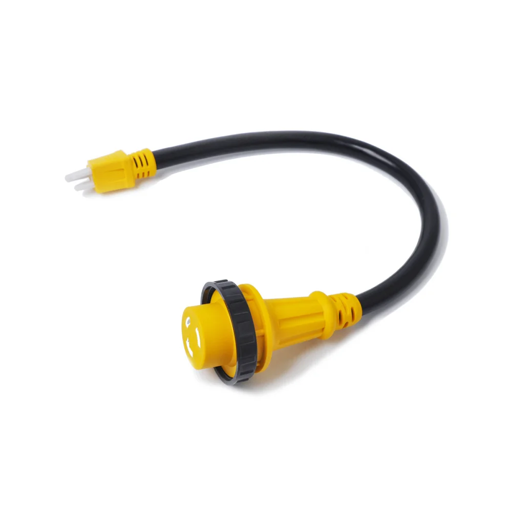 

60cm 10AWG 125V 15A Male to 30A Female Power Adapter Cable for RV Marine Boat (Yellow)