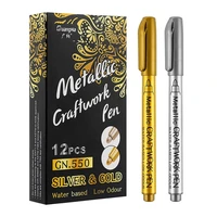 diy metallic waterproof permanent paint marker pens gold and silver for drawing cd tire marker craftwork pen students supplies