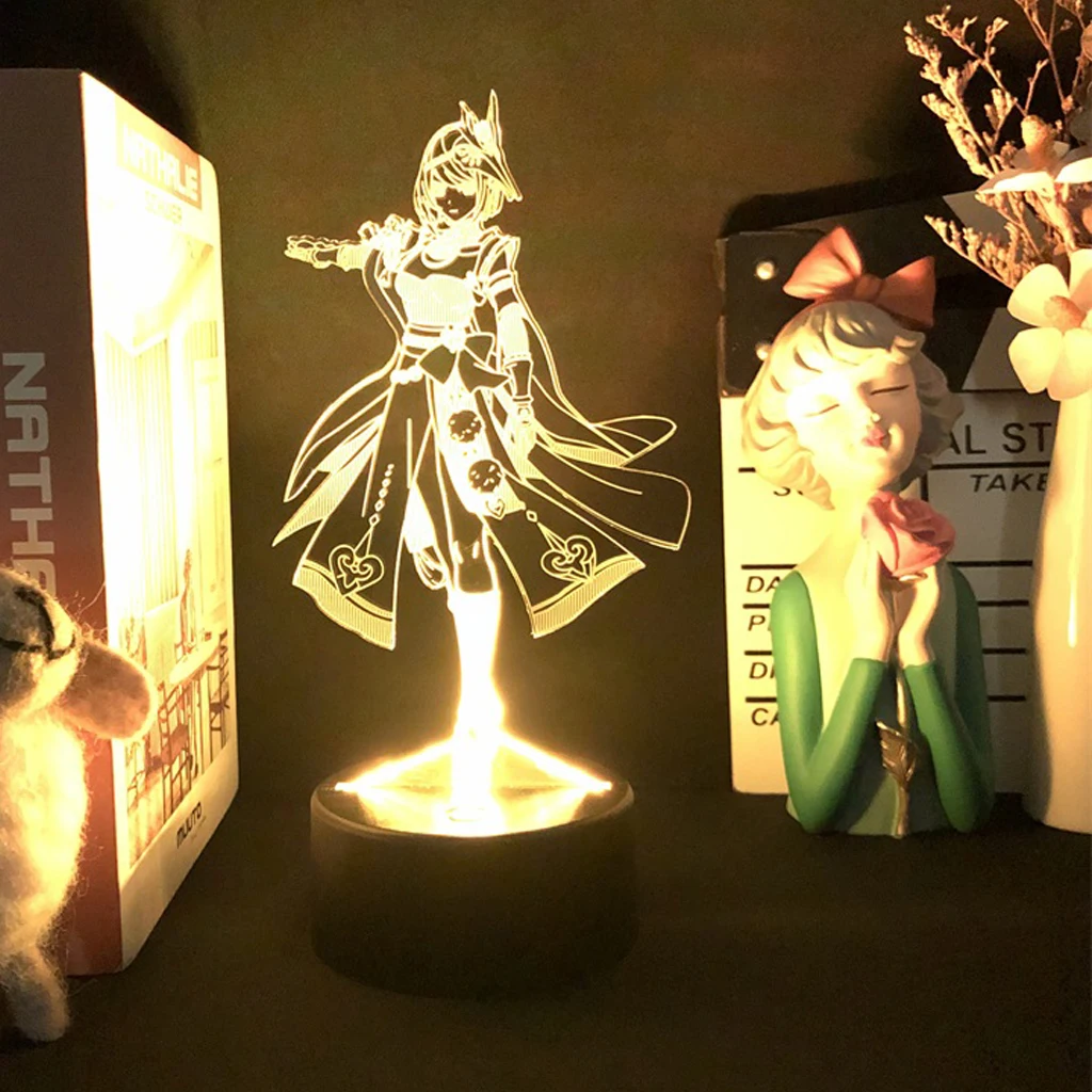 

Genshin Impact Anime Night Light KUJOU SARA Demon Slayer Game Figure Lamp Festival Decor Banana Fish Attack On Titan XIANGLING