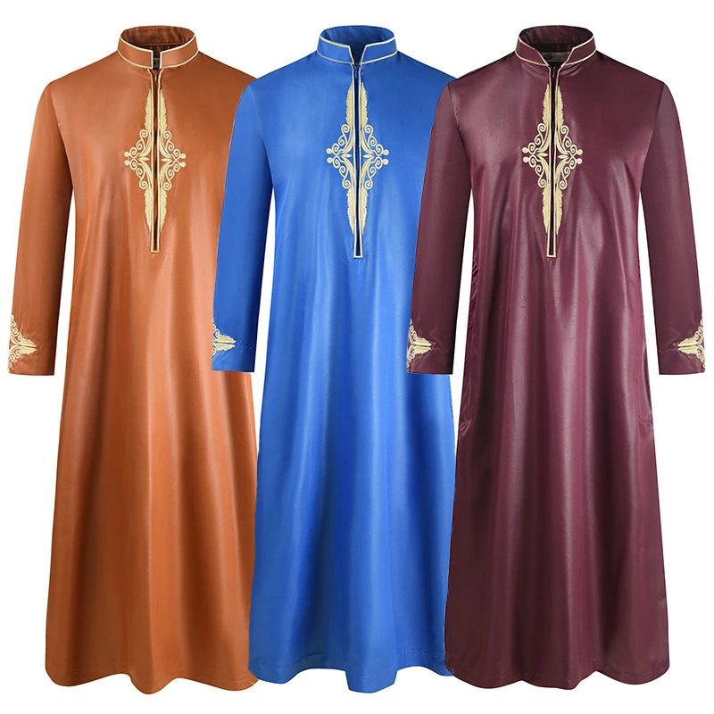 

Moda musulmana hombres cas largas vesvestido con estampado mica de Paki ropa de Dubai