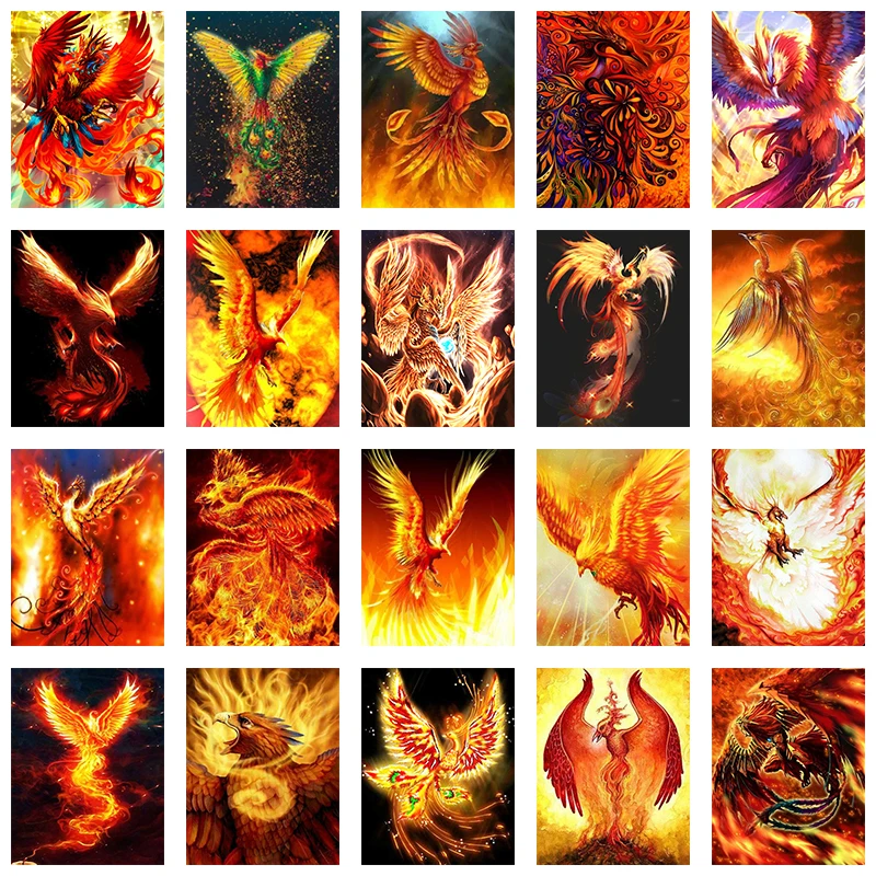5D DIY Алмазная картина Феникс в огне полностью квадратная/круглая вышивка