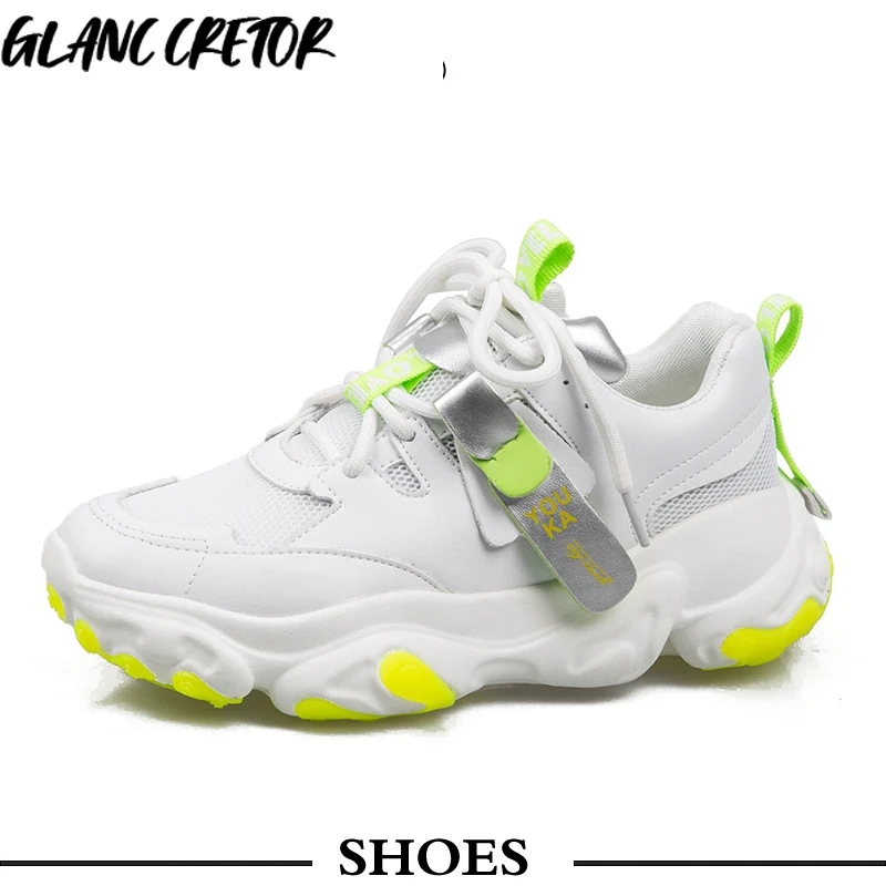 

2021 Fashion Sneakers Women Leather + Mesh Upper Women's Running Shoes Comfortable Walking Shoes Trainers