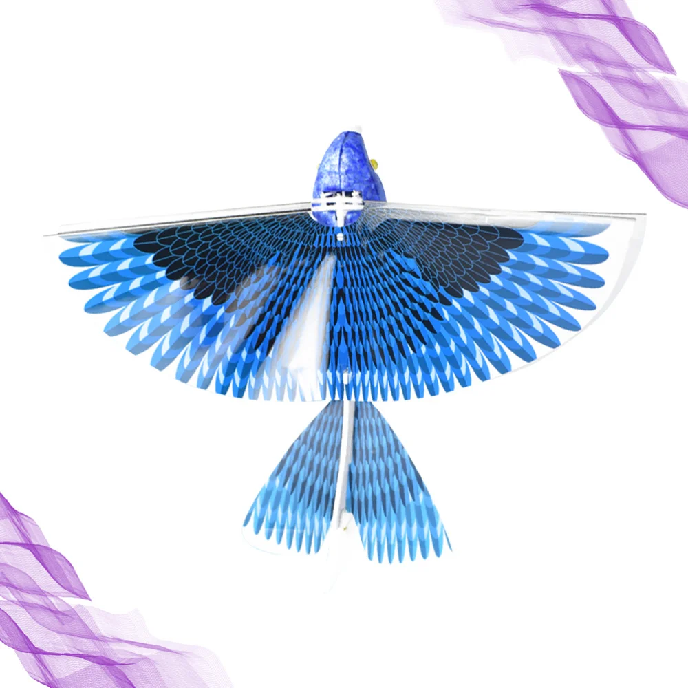 

1PC Electronic Bird Flying Sling Hovering Flapping Bird with Flashing Light Gift for Kids (Blue)