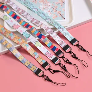 cute 40pcs cat phone straps neck lanyards for mobile phone accessories kawaii animal short wristband phone strap for diy pendant free global shipping