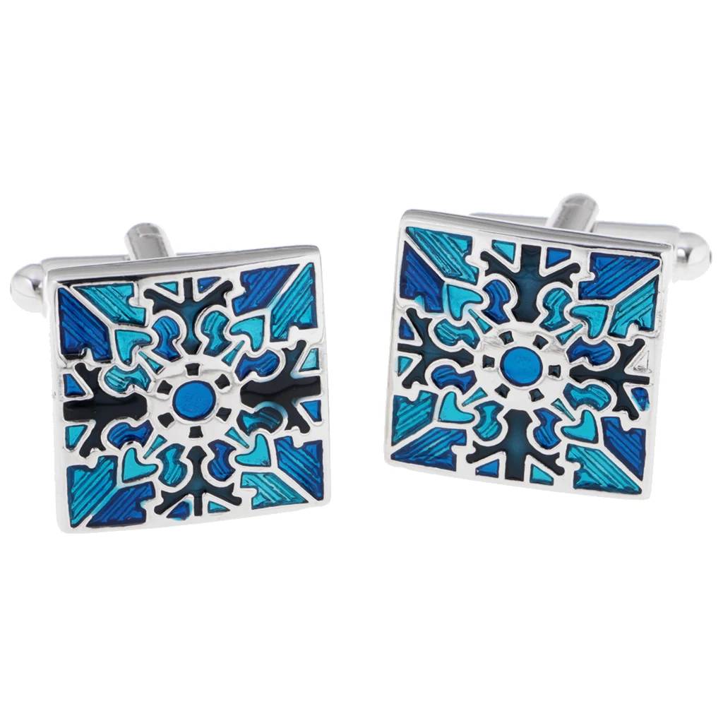 

1 Pair Blue Grid Copper Men's Retro Wedding Shirt Cufflinks Button Formal Business Shirt Jewelry Ornaments