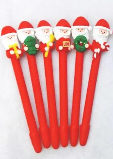 Only Santa Claus 5 шт./лот шариковая ручка с рождественской тематикой, шариковая ручка из полимерной глины с Санта-Клаусом и снеговиком в качестве канцелярских принадлежностей для офиса и школы - Цвет: Only Santa Claus