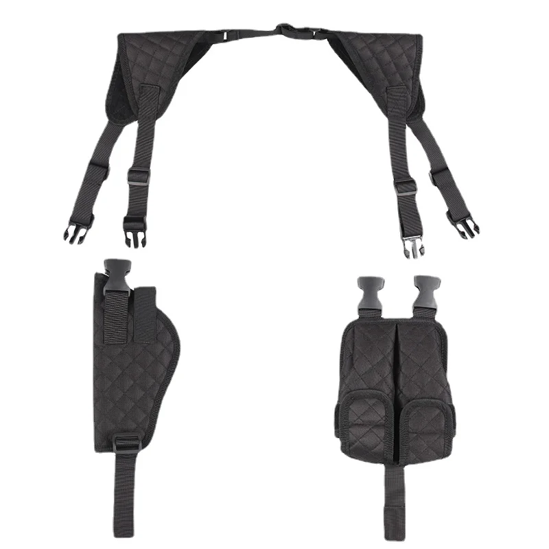 Outdoor Tactical Double Shoulder Armpit Holster Portable Hidden Double Magazine Bag Lightweight Agent Stealth Holster